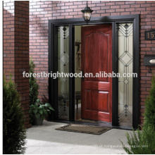 Porta de madeira cinzelada exterior da porta do jardim da entrada da madeira maciça da cereja